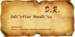 Dörfler Renáta névjegykártya